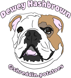 English Bulldog Dewey Hashbrown Logo